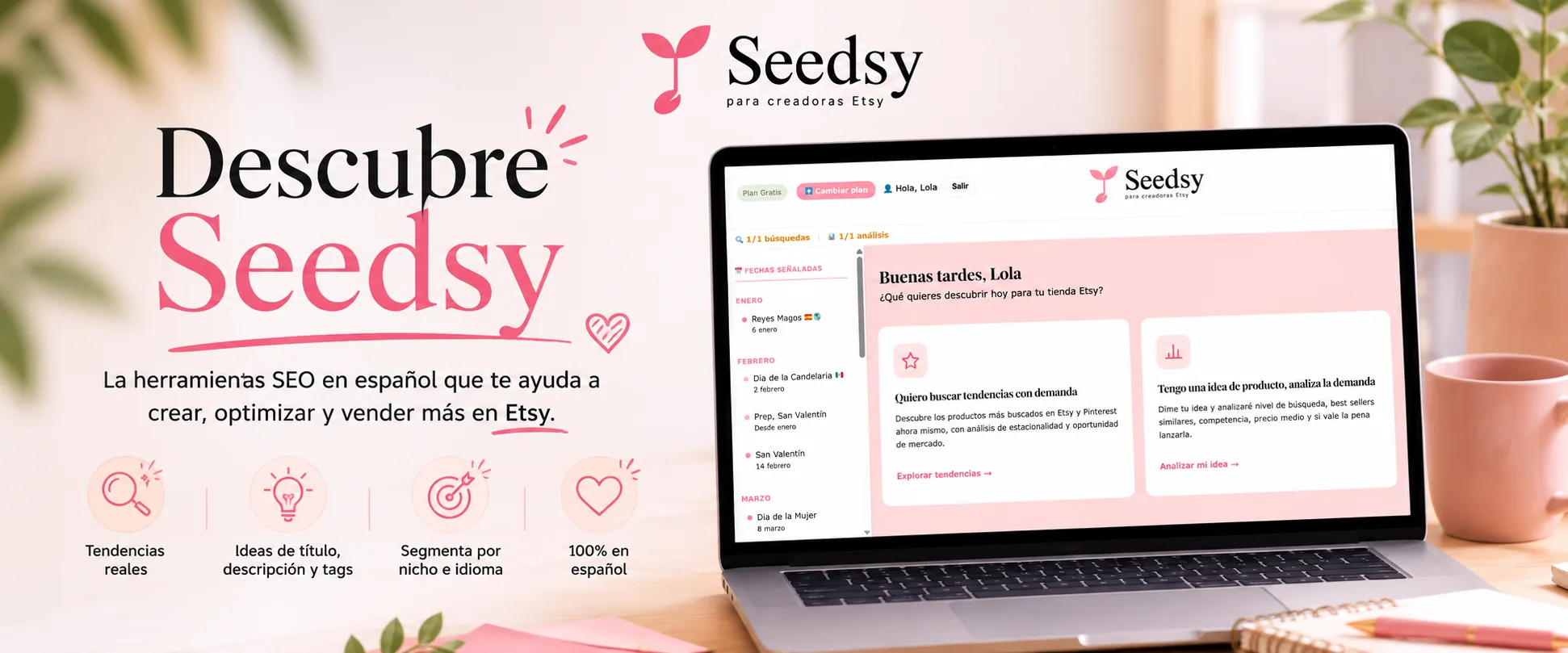 App Seedsy: herramienta SEO en español para crear, optimizar y vender más en Etsy