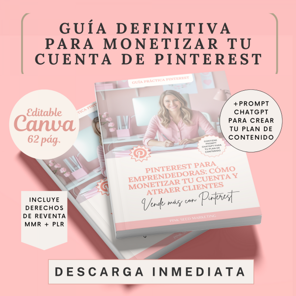 mockup guía Pinterest para emprendedora